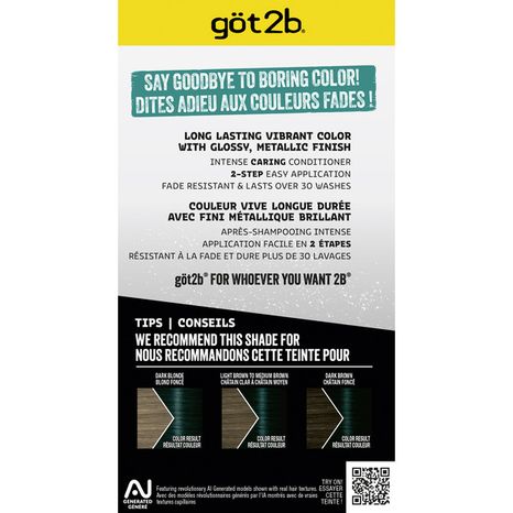 Schwarzkopf göt2b Metallics Permanent Hair Dye,Cosmic Teal M75, Hair Color for Women & Men, Formulated with Metallic-Shine Booster for Cool, Shimmering Tones, Lasts Up to 30 Washes, 1 Kit