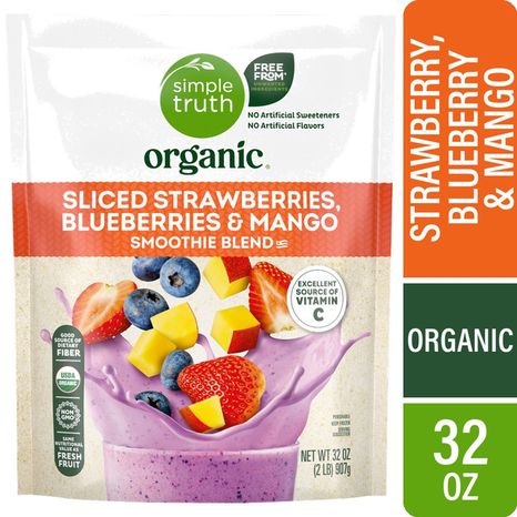 Simple Truth Sliced Strawberries Bveberries & Mangao Organic Smoothie Blend