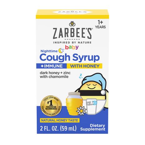 Zarbee’s Baby Nighttime Cough Syrup + Immune, Honey Taste, 2 Fl. Oz