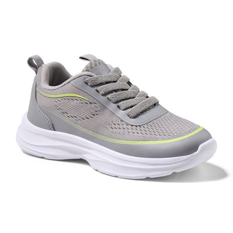 VIVELY Boys' Gallen Athletic Shoes, Size 13 - Grey & Lime