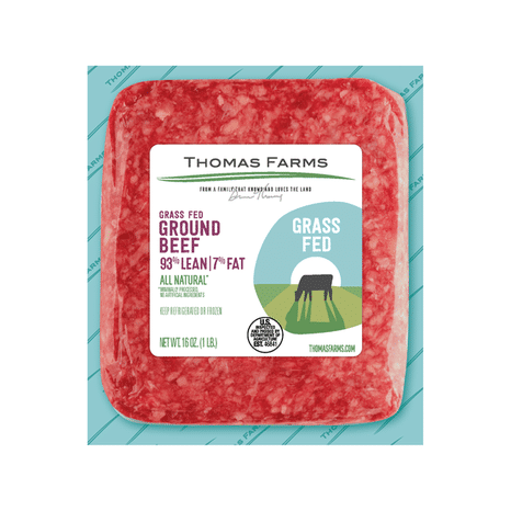 Thomas Farms Grass Fed Ground Beef, 93% Lean 7% Fat