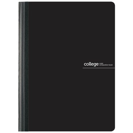 Office Depot 80 Sheets College Ruled Poly Composition Book - Black - 7 1/2" x 9 3/4"