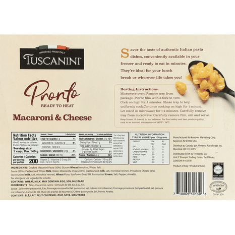 Tuscanini Macaroni & Cheese, Ready to Heat
