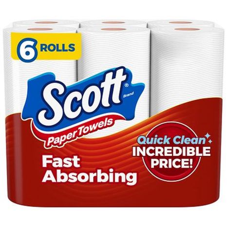 Scott Paper Towels, Choose-A-Sheet, Fast Absorbing, One-Ply