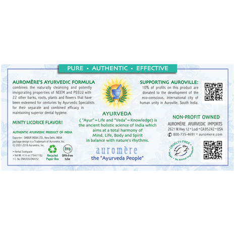 Auromere Classic Ayurvedic Herbal Toothpaste
