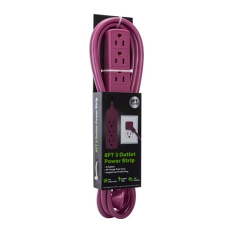 Power Strip With 3 Outlets - Dark Purple