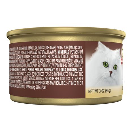 Purina Fancy Feast Tender Beef Feast Classic Grain Free Wet Cat Food Pate