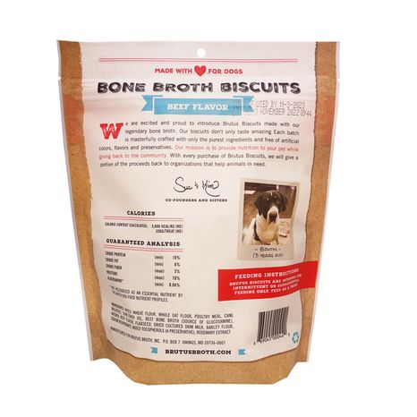 Brutus Bone Broth Beef Favor Biscuits