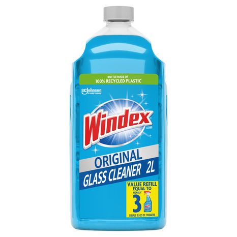 Windex® Glass Cleaner Refill Bottle, Original Blue