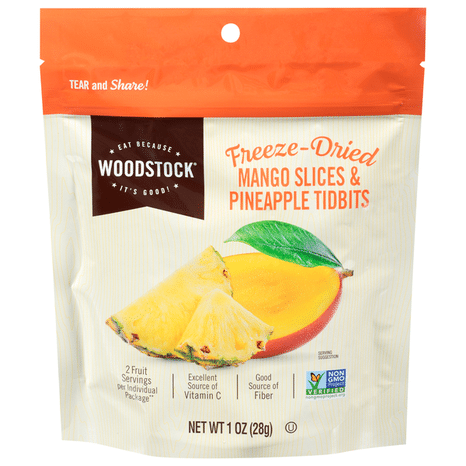 WOODSTOCK Freeze-Dried Mango Slices & Pineapple Tidbits
