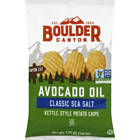 Boulder Canyon Avocado Oil Canyon Cut Kettle Cooked Potato Chips With Sea Salt