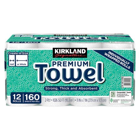 Kirkland Signature Premium Strong Towel Rolls