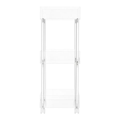 The Container Store 11-1/2" x 15-1/4" x 30-5/8" Luxe Acrylic 3-Tier Rolling Cart