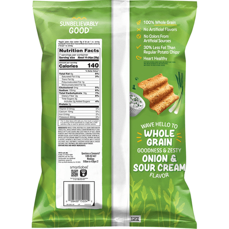 Sun Chips Flavored Whole Grain Snacks, French Onion