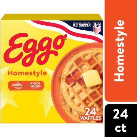 Kellogg's Eggo Homestyle Waffles, Breakfast Food, Family Pack