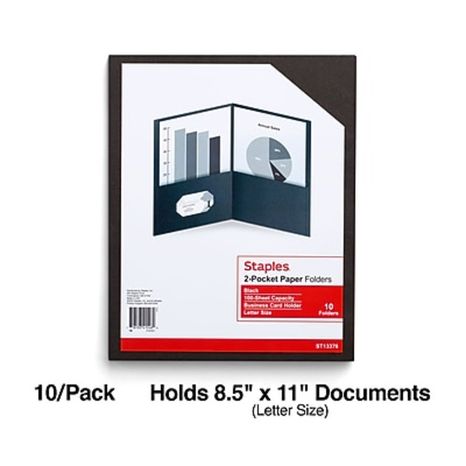 Staples Black 2 Pocket Folders