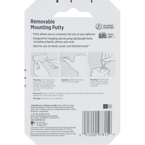Scotch Mounting Putty, Removable