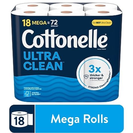 Cottonelle 1 Ply Ultra Clean Toilet Paper - White