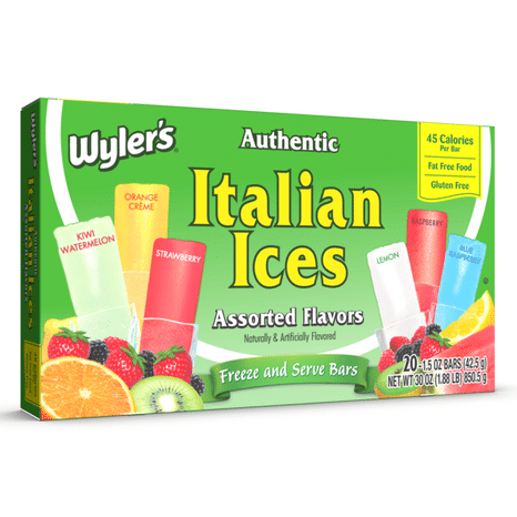 Wyler's Italian Ice Freezer Bars Assorted 20ct