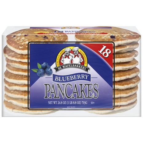 Dewafelbakkers Frozen Blueberry Pancakes, 18 Count Pack