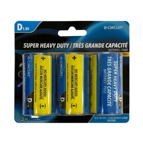 E-Circuit E-Circuit Super Heavy Duty Batteries, Size D