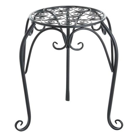 At Home Metal Plant Stand - Black