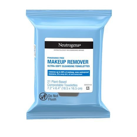 Neutrogena Fragrance-Free Cleansing Makeup Remover Face Wipes, 21 ct