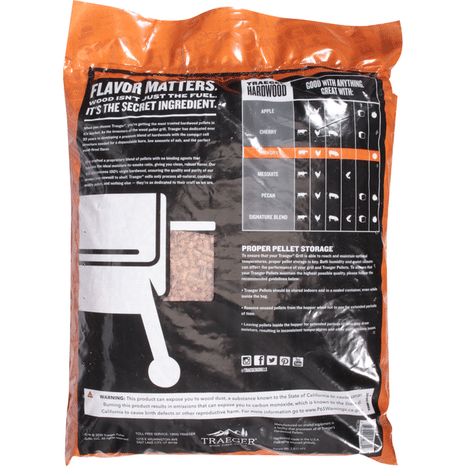 Traeger Hardwood Pellets, Premium, Hickory