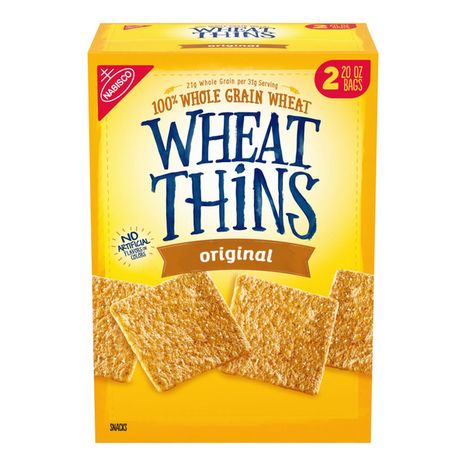 WHEAT THINS Original Snacks, Whole Grain Wheat Crackers, Snack Crackers 40 oz