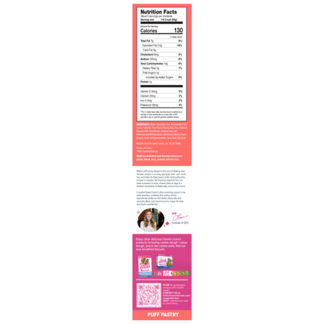 Sweet Loren's Refrigerated Puff Pastry, Gluten Free & Vegan