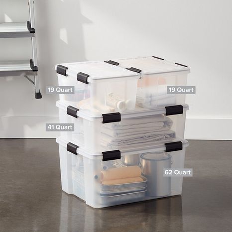 Iris 74 Quart Weathertight Tote - Clear - 23-1/2" x 17-3/4" x 14-1/2" h