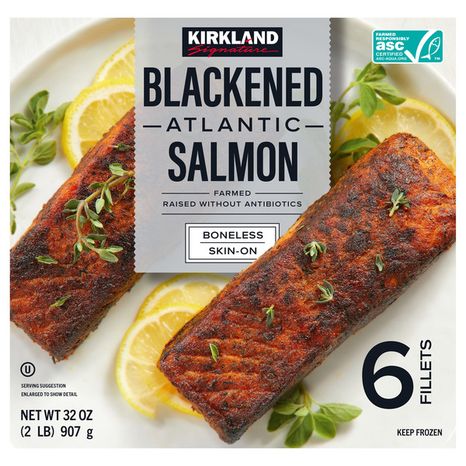 Kirkland Signature Frozen Blackened Atlantic Salmon Fillets