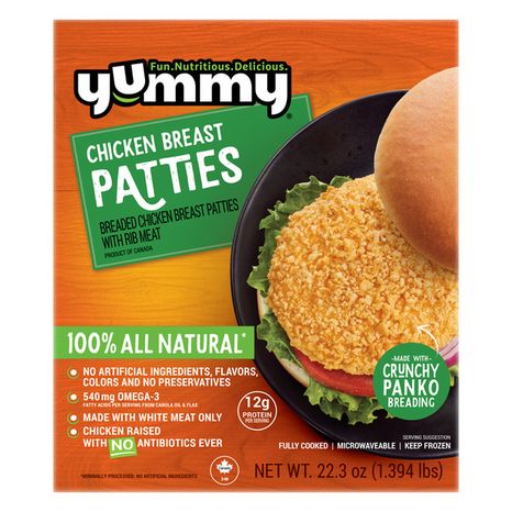 Yummy All Natural, Chicken Breast Patties
