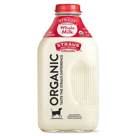 Straus Family Creamery Organic, Whole Milk - Cream Top