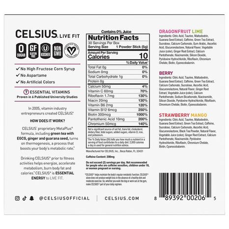 CELSIUS Live Fit Essential Energy Powder Sticks