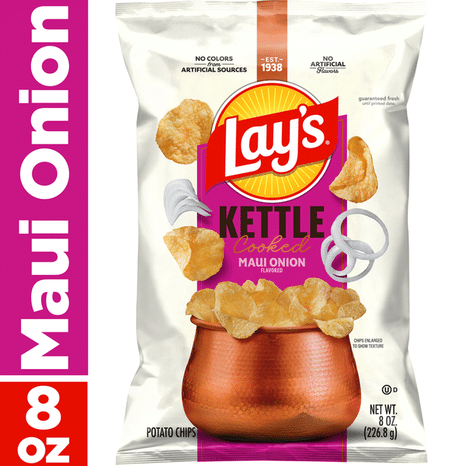 Lay's Kettle Cooked Potato Chips Maui Onion Flavor