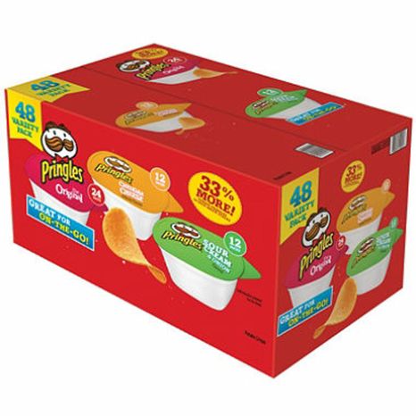 Pringles Variety Pack Potato Crisps Chips, Lunch Snacks, 48 Count