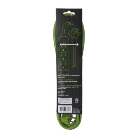 Power Strip With 3 Outlets - Dark Green