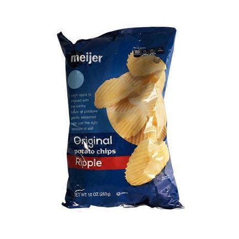 Meijer Potato Chips, Rippled, Original