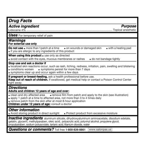 Salonpas Lidocaine 4% Maximum Strength Pain Relieving Gel-Patch