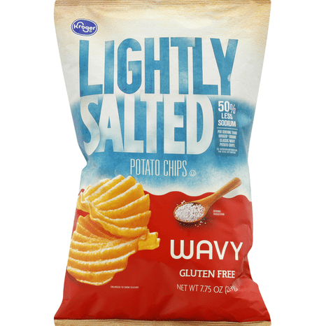 Kroger Potato Chips, Lightly Salted, Wavy