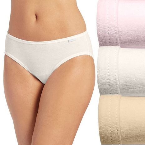 JOCKEY Women's Elance 100% Cotton Underwear Bikini Briefs - Ivory, Light & Pink Shadow