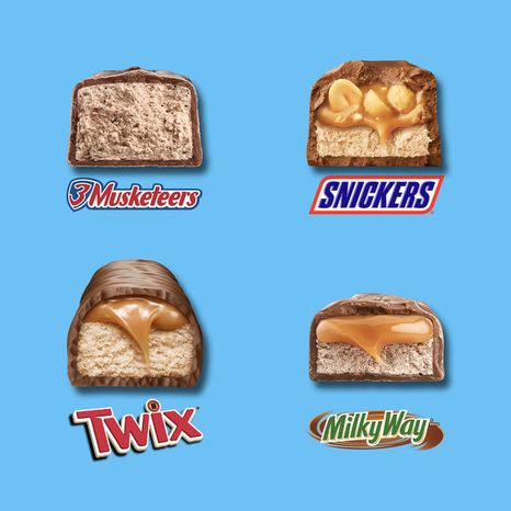 SNICKERS, TWIX, MILKY WAY & 3 MUSKETEERS Minis Milk Chocolate Bars Party Size Bulk