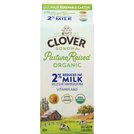 Clover Sonoma Organic 2% Milkfat Reduced Fat Milk