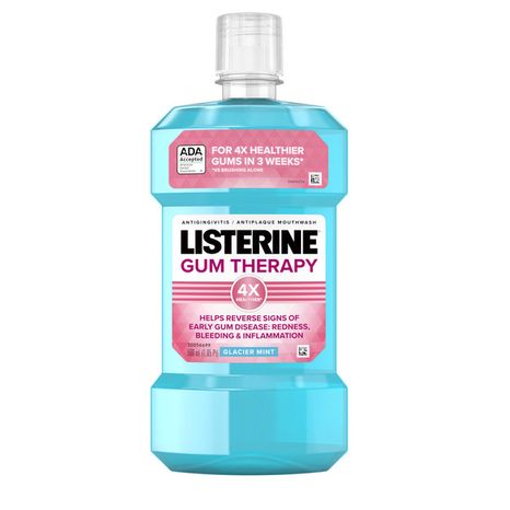 Listerine Gum Therapy Anti-Gingivitis Mouthwash, Glacier Mint, 500 mL