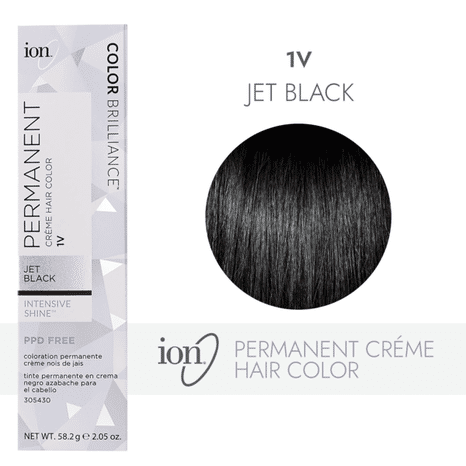 ion 1V Permanent Creme Hair Color - Jet Black