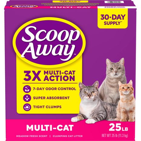 Scoop Away Multi-Cat Clumping Cat Litter, Meadow Fresh Scent