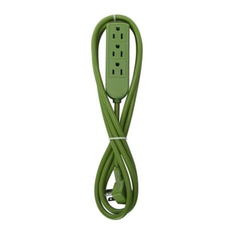 Power Strip With 3 Outlets - Dark Green