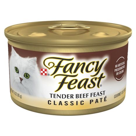 Purina Fancy Feast Tender Beef Feast Classic Grain Free Wet Cat Food Pate
