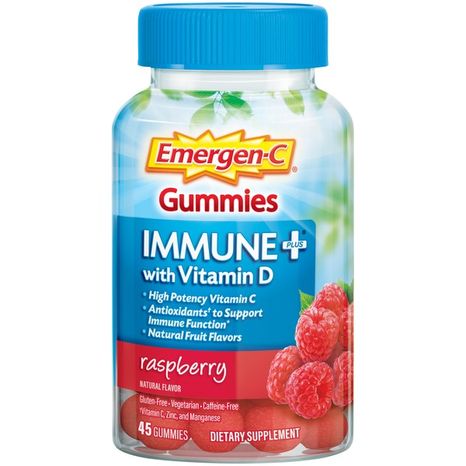 Emergen-C Immune+ Gummies with Vitamin D Raspberry